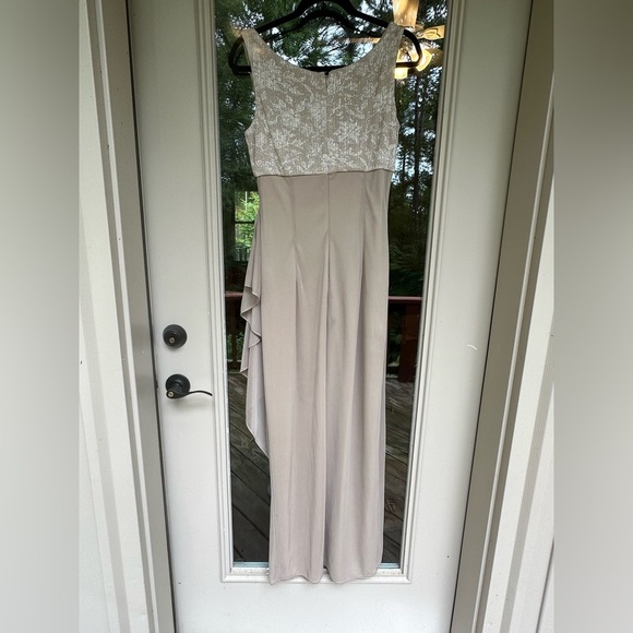 Alex Evenings 90s Vintage Style Maxi Gown Taupe Size 8 - Picture 4 of 9